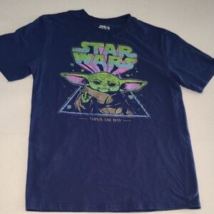 Star Wars Blue Short Sleeve Tee with Baby Yoda Design